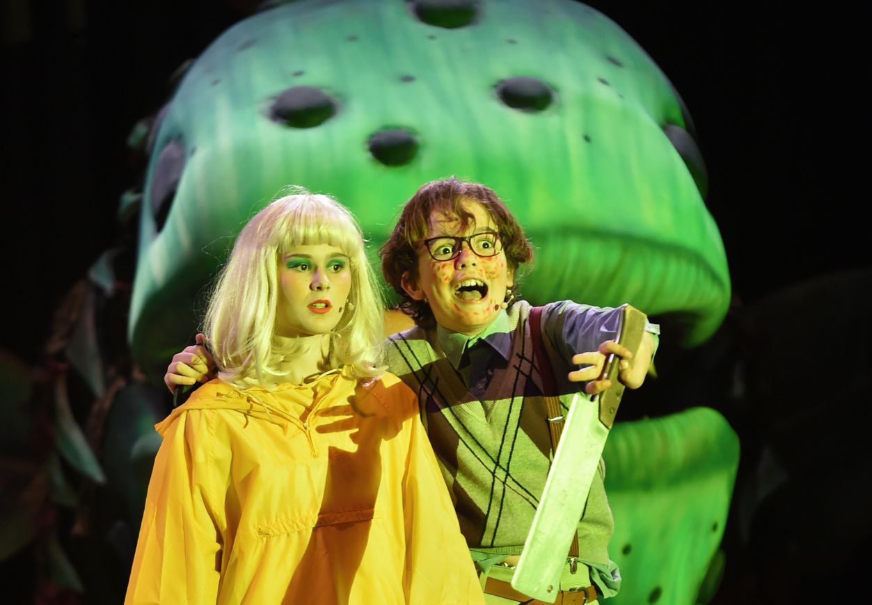 two pupils as main characters in Little Shop of Horrors