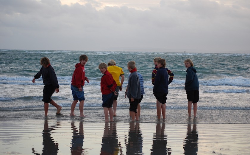 boarders at beach